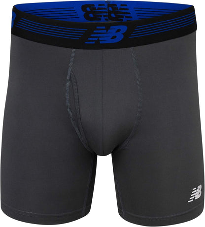 Men'S Performance Boxer Briefs with Fly, Breathable Stretch Underwear, Moisture Wicking, Soft Waistband (3 Pack)