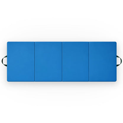 10Ft X 4Ft X 2In 4-Panel All-Purpose Folding Gymnastics Mat, Blue