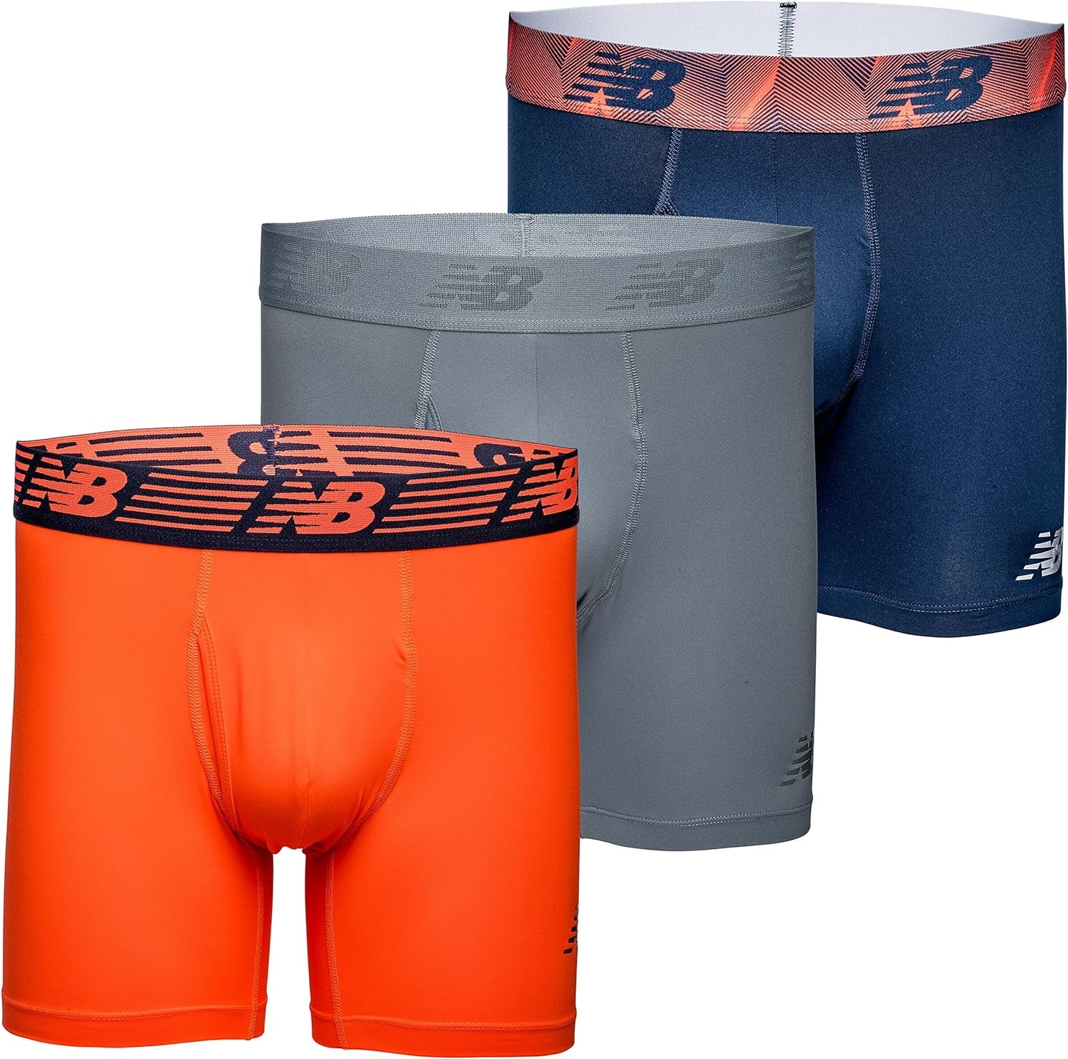 Men'S Performance Boxer Briefs with Fly, Breathable Stretch Underwear, Moisture Wicking, Soft Waistband (3 Pack)