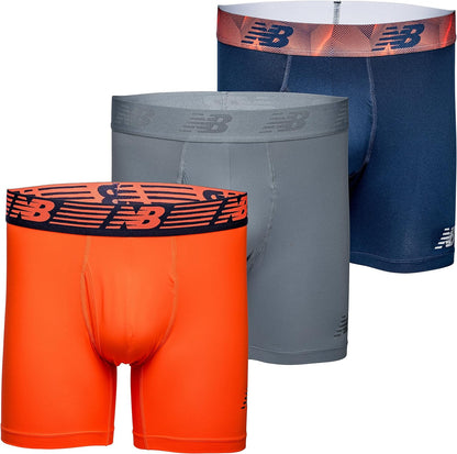 Men'S Performance Boxer Briefs with Fly, Breathable Stretch Underwear, Moisture Wicking, Soft Waistband (3 Pack)